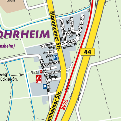 Stadtplan Klein-Rohrheim