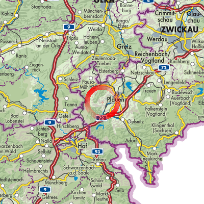 Landkarte Kloschwitz