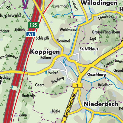 Koppigen - Stadtpläne und Landkarten