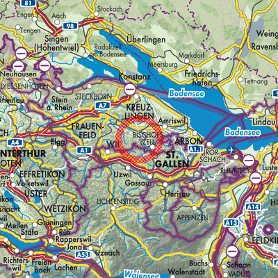 Landkarte Kradolf-Schönenberg