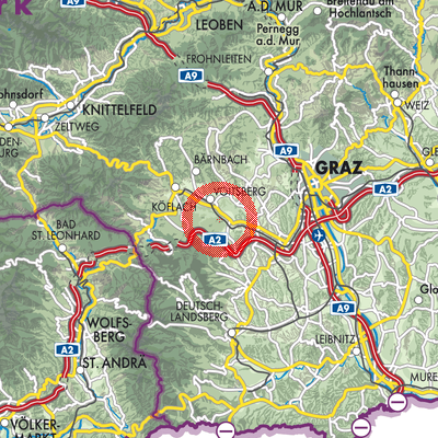 Landkarte Krottendorf-Gaisfeld