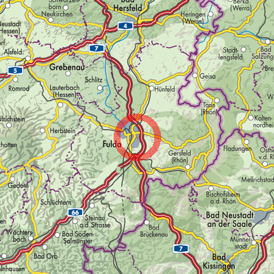 Landkarte Künzell-Bachrain