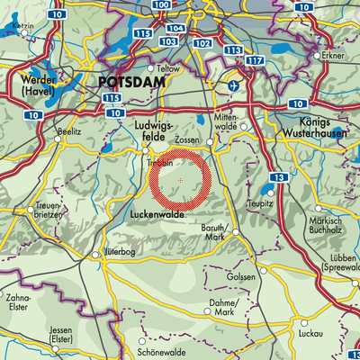 Landkarte Kummersdorf-Alexanderdorf