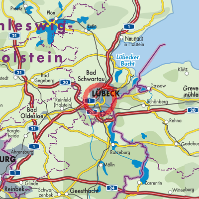Lübeck - Stadtpläne und Landkarten