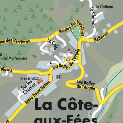 Stadtplan La Côte-aux-Fées