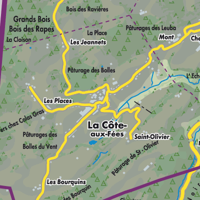 Übersichtsplan La Côte-aux-Fées