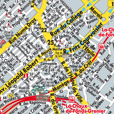 Stadtplan La Chaux-de-Fonds