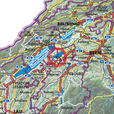Landkarte Lac de Morat (VD)