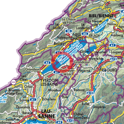 Landkarte Lac de Neuchâtel (FR)