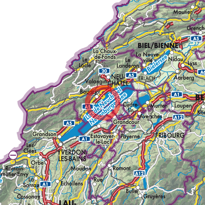 Landkarte Lac de Neuchâtel (NE)