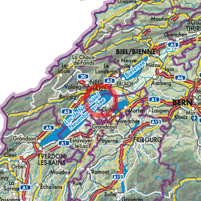 Landkarte Lac de Neuchâtel (VD)