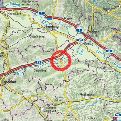 Landkarte Landau an der Isar