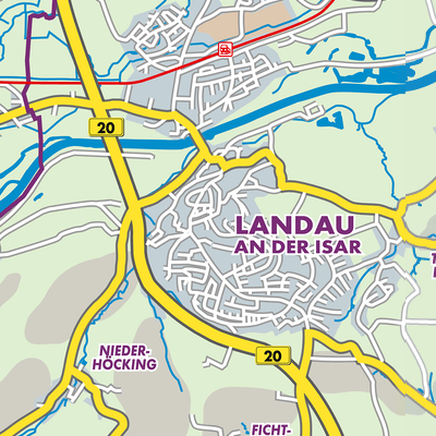 Landau an der Isar Stadtpläne und Landkarten