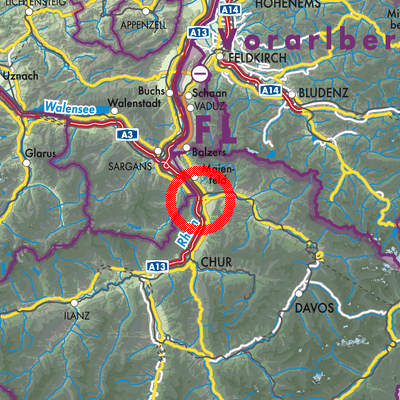Landkarte Landquart