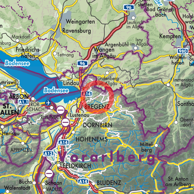 Landkarte Langen bei Bregenz