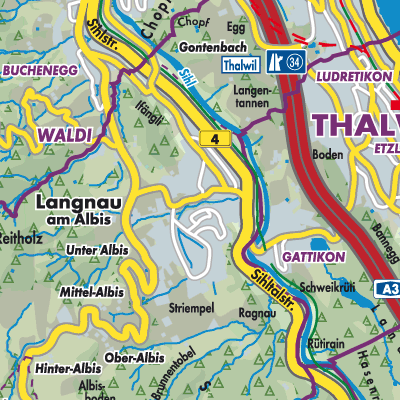 Übersichtsplan Langnau am Albis