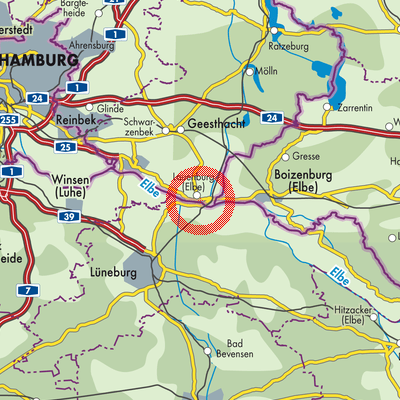 Landkarte Lauenburg/Elbe