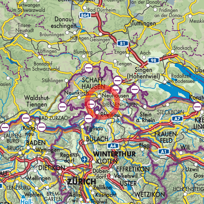 Landkarte Laufen-Uhwiesen