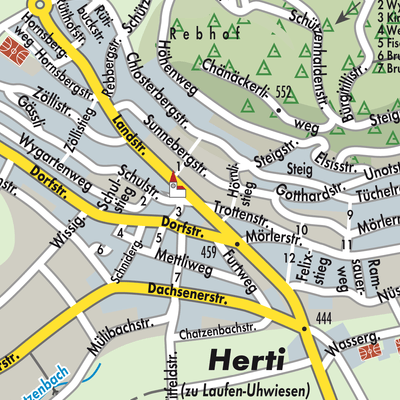 Stadtplan Laufen-Uhwiesen