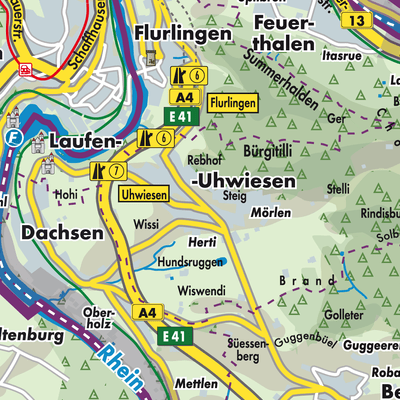 Übersichtsplan Laufen-Uhwiesen