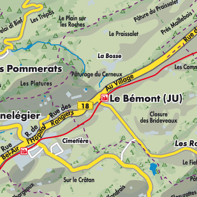 Übersichtsplan Le Bémont (JU)