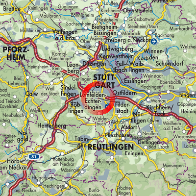 Landkarte Leinfelden