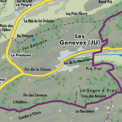 Übersichtsplan Les Genevez (JU)