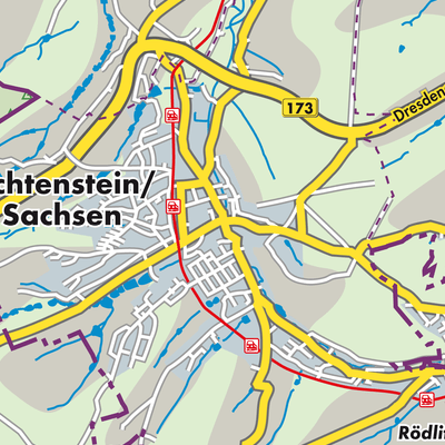Übersichtsplan Lichtenstein/Sachsen