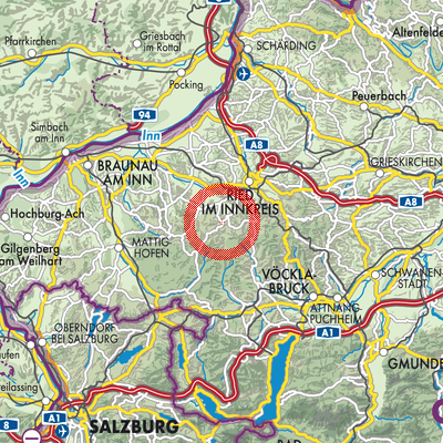 Landkarte Lohnsburg am Kobernaußerwald
