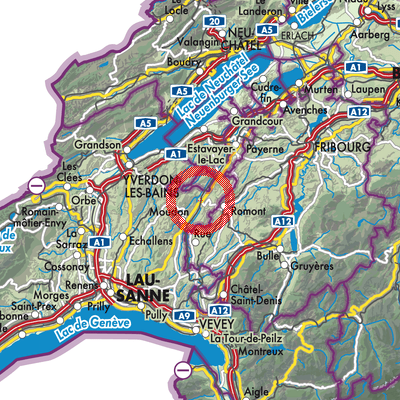 Landkarte Lucens