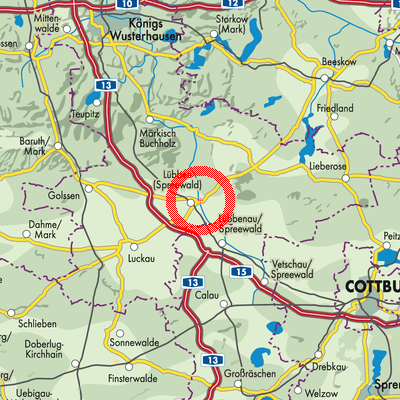 Landkarte Lübben (Spreewald)