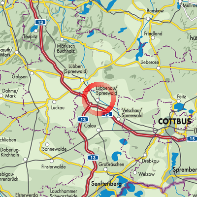Landkarte Lübbenau/Spreewald