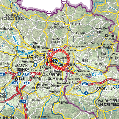 Landkarte Luftenberg an der Donau