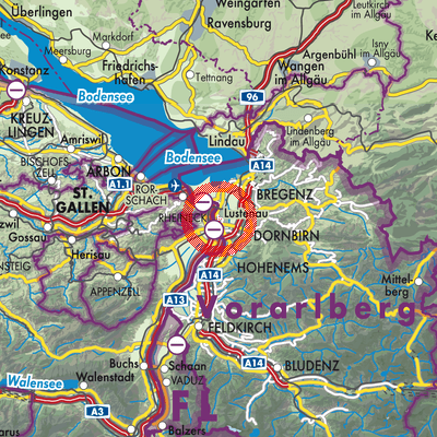 Landkarte Lustenau