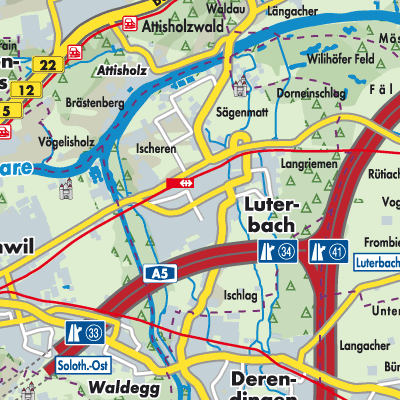 Luterbach Stadtpläne und Landkarten