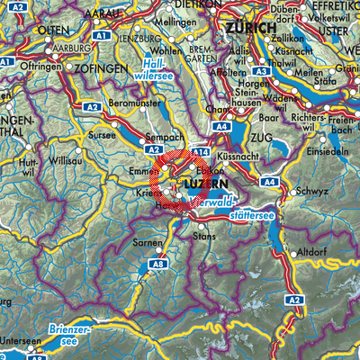 Landkarte Luzern