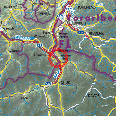 Landkarte Maienfeld