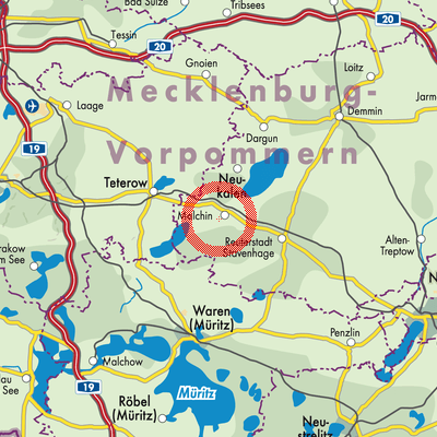 Landkarte Malchin am Kummerower See
