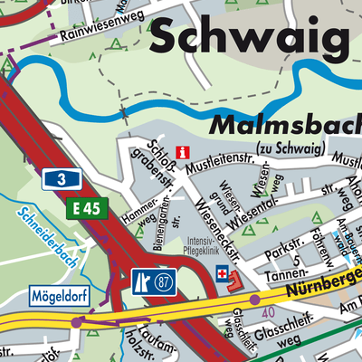 Stadtplan Malmsbach