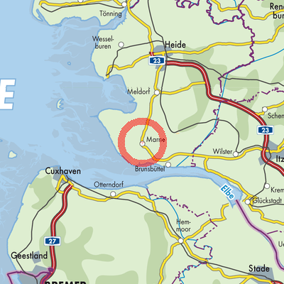 Landkarte Marne-Nordsee
