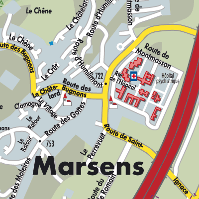 Stadtplan Marsens
