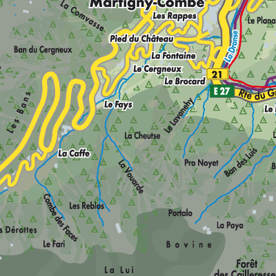 Übersichtsplan Martigny-Combe