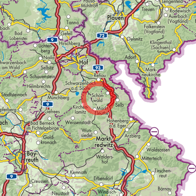 Landkarte Martinlamitzer Forst-Süd