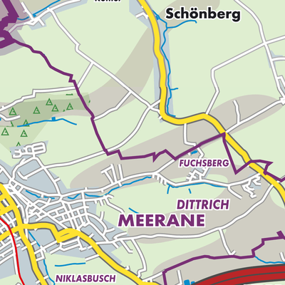 Übersichtsplan Meerane-Schönberg