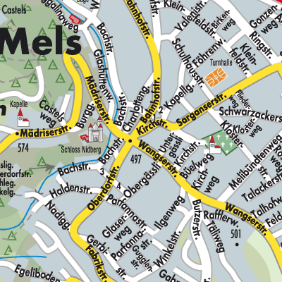 Stadtplan Mels