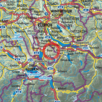 Landkarte Menzingen