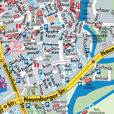 Merseburg Stadtpl ne Und Landkarten