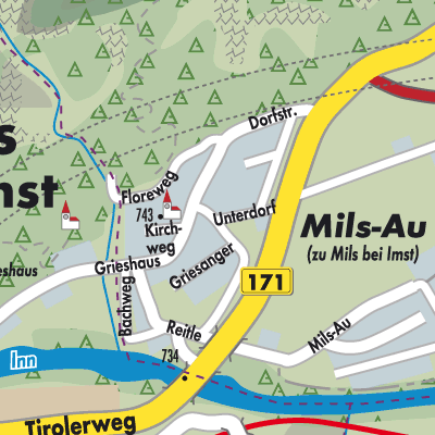 Stadtplan Mils bei Imst