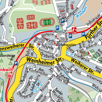 Stadtplan Mörlenbach-Mitte