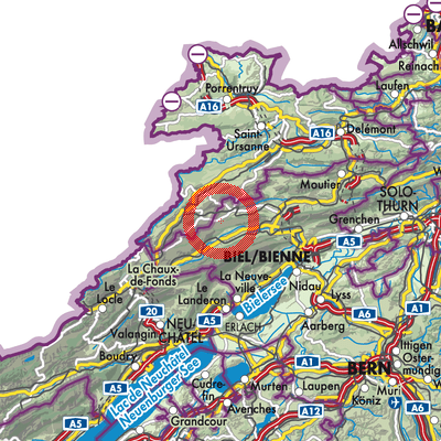 Landkarte Mont-Tramelan